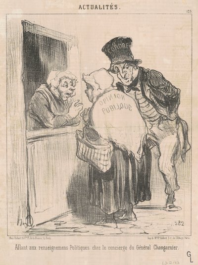 Allant aux renseignements politiques von Honoré Daumier