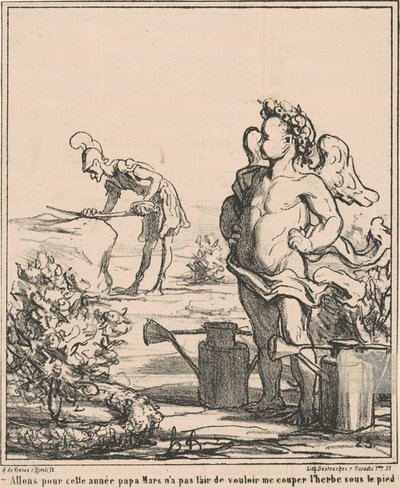 Auf ins Jahr Papa Mars ... von Honoré Daumier
