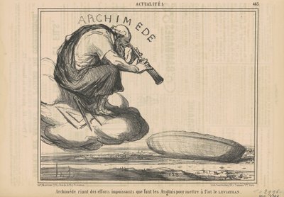 Archimedes lacht über die Bemühungen ... von Honoré Daumier