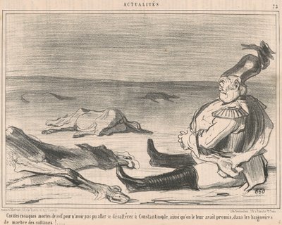 Durstige Kosakenpferde von Honoré Daumier