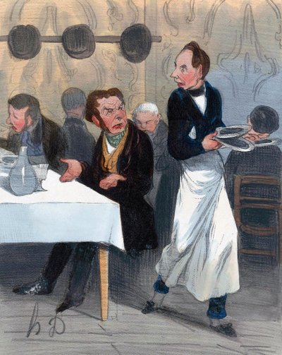 Beschwerender Kunde im Restaurant von Honoré Daumier