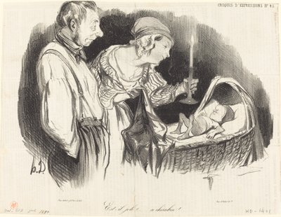 Ist er hübsch!... dieser Cherub! von Honoré Daumier