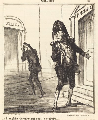 Er beklagt sich über die Rückkehr... von Honoré Daumier