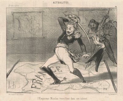 Der Kaiser Nikolaus arbeitet in seinem Kabinett von Honoré Daumier