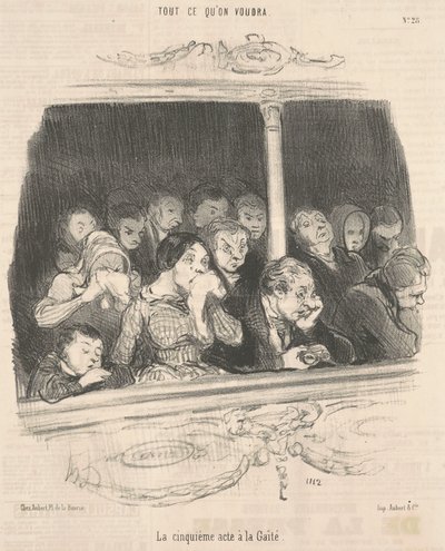 Der fünfte Akt im Gaieté-Theater von Honoré Daumier