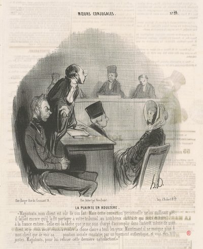 Die Klage wegen Ehebruchs von Honoré Daumier