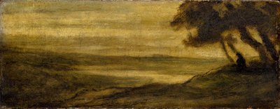 Landschaft mit einer Figur, ca. 1860 von Honoré Daumier