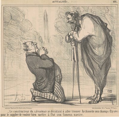 Der Erbauer des Leviathan entscheidet sich... von Honoré Daumier