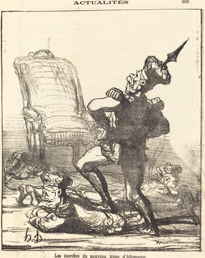 Die Stufen des neuen Thrones von Deutschland von Honoré Daumier