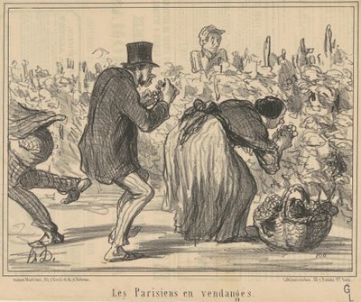 Die Pariser bei der Weinlese von Honoré Daumier