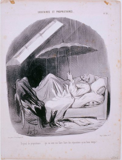 Mieter und Eigentümer - Räuberischer Eigentümer von Honoré Daumier