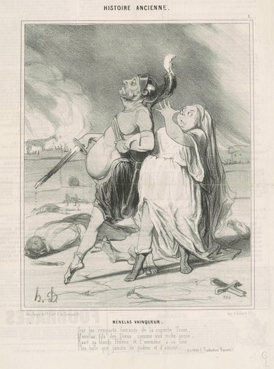 Menelaos der Sieger von Honoré Daumier