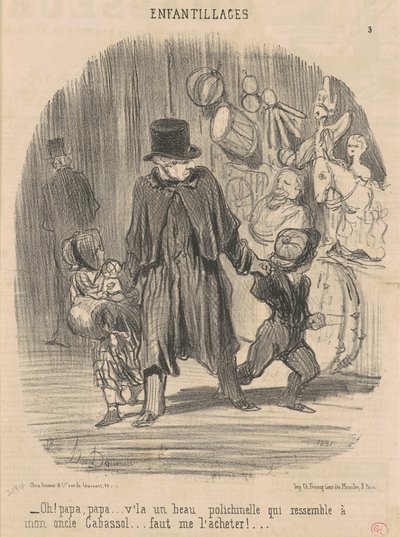 Oh! Papa, Papa ... schau mal ... von Honoré Daumier