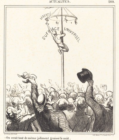 Man hatte... den Mast schön eingefettet von Honoré Daumier