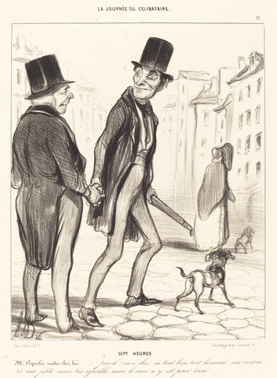 Sieben Uhr von Honoré Daumier