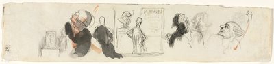 Skizzen verschiedener Figuren (verso) von Honoré Daumier