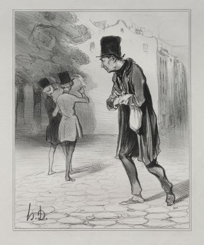 Der Sammler von Zigarrenstummeln von Honoré Daumier