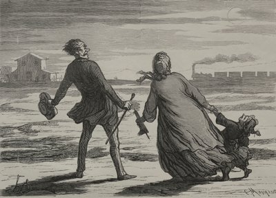 Die Eisenbahn: Zu spät von Honoré Daumier
