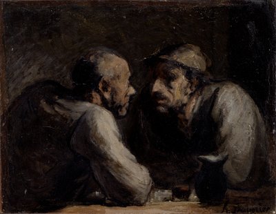 Zwei Trinker von Honoré Daumier