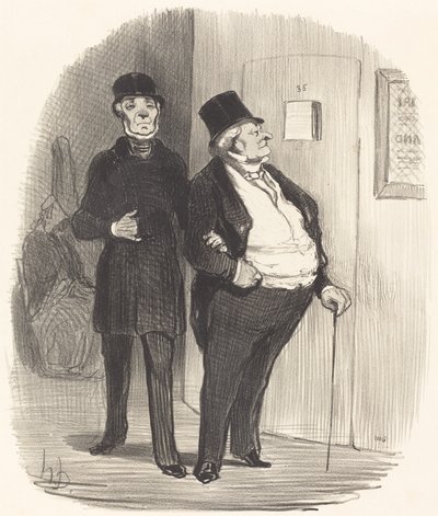 Ein Tag der Benefizvorstellung... von Honoré Daumier