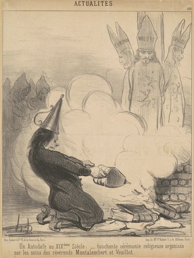 Ein Autodafé im 19. Jahrhundert von Honoré Daumier