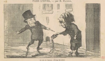 Ein Tag mit Glatteis von Honoré Daumier