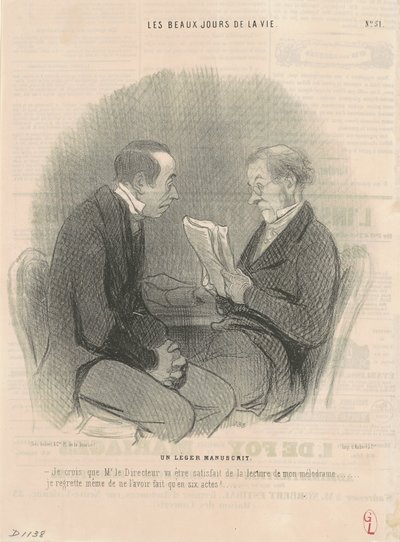 Ein leichtes Manuskript von Honoré Daumier