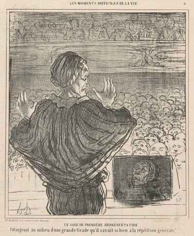 Ein Abend der ersten Aufführung von Honoré Daumier