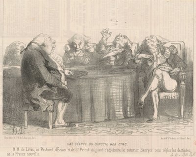 Eine Sitzung des Rates der Fünf von Honoré Daumier