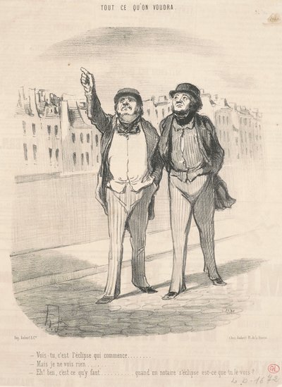 Siehst du, es beginnt die Sonnenfinsternis ... von Honoré Daumier