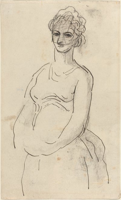 Frau mit Schleier von Honoré Daumier