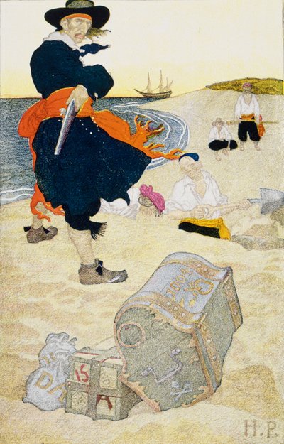 Vergrabener Schatz, frühes 20. Jahrhundert (Buchillustration) von Howard Pyle