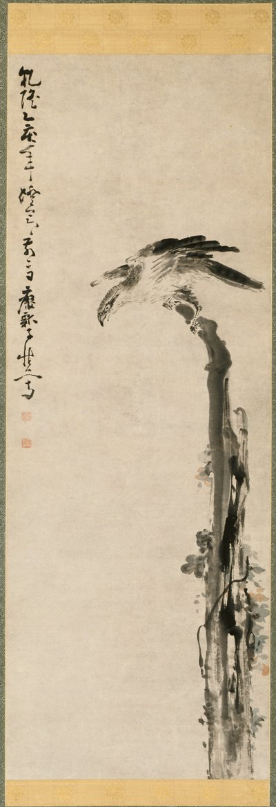 Adler auf einem Baumstamm, 1755 von Huang Shen