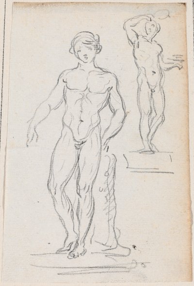 Zwei Statuen männlicher Nackter von Hubert Robert