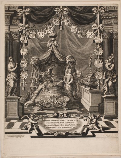 Eine adlige Dame auf ihrem Sterbebett von Hubert Schaten