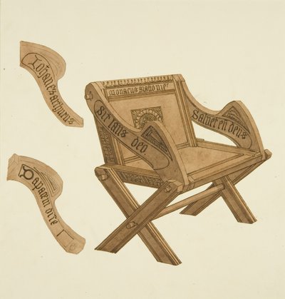 Alter Stuhl aus der Abtei von Glastonbury, 1822 von Hugh ONeill