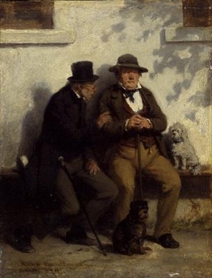Zwei Männer mit ihren Hunden von Hugo Wilhelm Kauffman