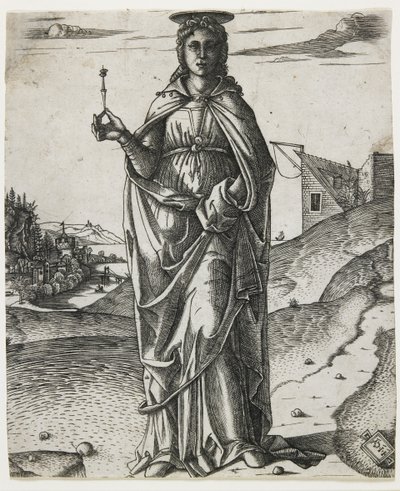 Heilige Lucia, ca. 1510 (Gravur) von I.I.C.A. Master