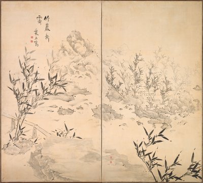 Bambus bei schönem Wetter nach Regen, Mitte 1700er Jahre von Ike Taiga