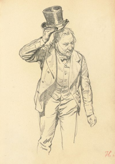 Mann, der seinen Hut kippt, ca. 1872-1875 von Ilya Efimovich Repin