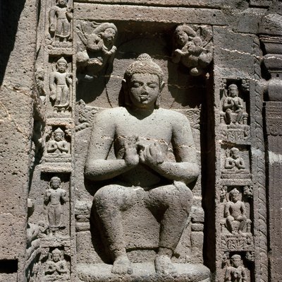 Buddha, geschnitzte Statue in Höhle 19 von Indian School