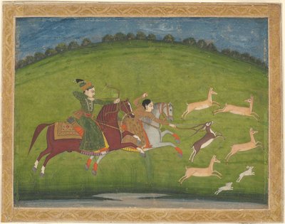 Prinz und Prinzessin jagen Schwarzböcke von Indian School