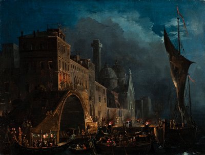 Eine venezianische Galanacht, 1825-1835 von Ippolito Caffi