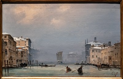 Schnee und Nebel auf dem Canal Grande von Ippolito Caffi