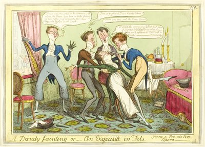 Ein Dandy in Ohnmacht von Isaac Robert Cruikshank