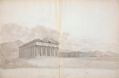 Zwei Tempelruinen mit Studien von Isaac Weld