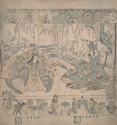 Hina-Puppenpaar von Ishikawa Toyonobu