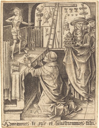 Die Messe des Heiligen Gregor von Israhel van Meckenem