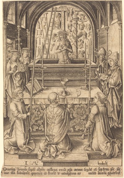 Die Messe des Heiligen Gregor von Israhel van Meckenem