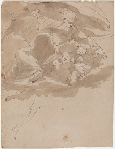 Gottvater mit Engeln von Italian 17th Century